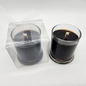 Two dark brown candles