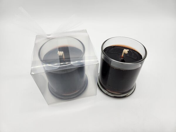 Two dark brown candles