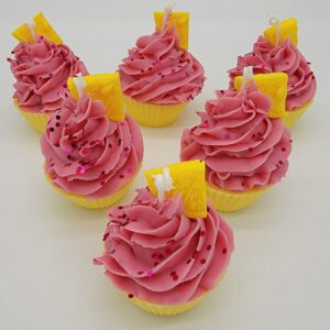 Raspberry Lemonade Scented Cupcake Candles