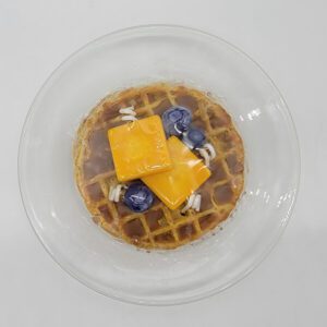 Blueberry Scented Waffle Candle on Glass